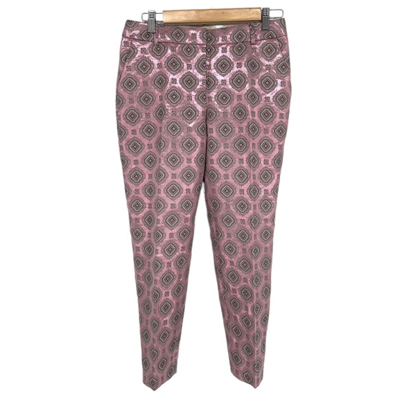 J. Crew Pants - J. Crew Café Capri, Metallic Foulard